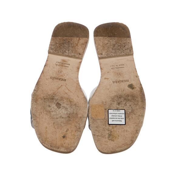 ❤️Hermès Oran H Silver Leather Slides❤️ - Picture 5 of 5